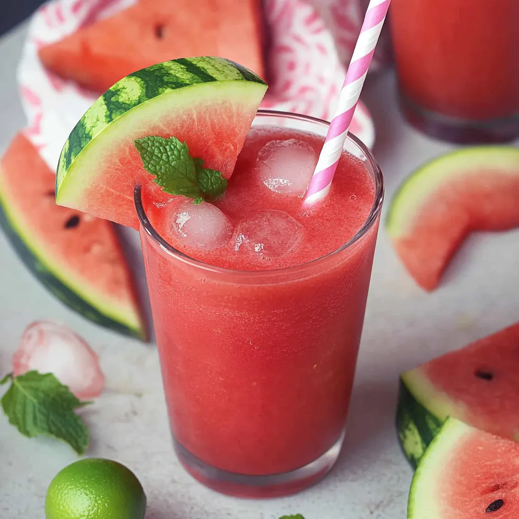 Slush arbuzowy z truskawkami
