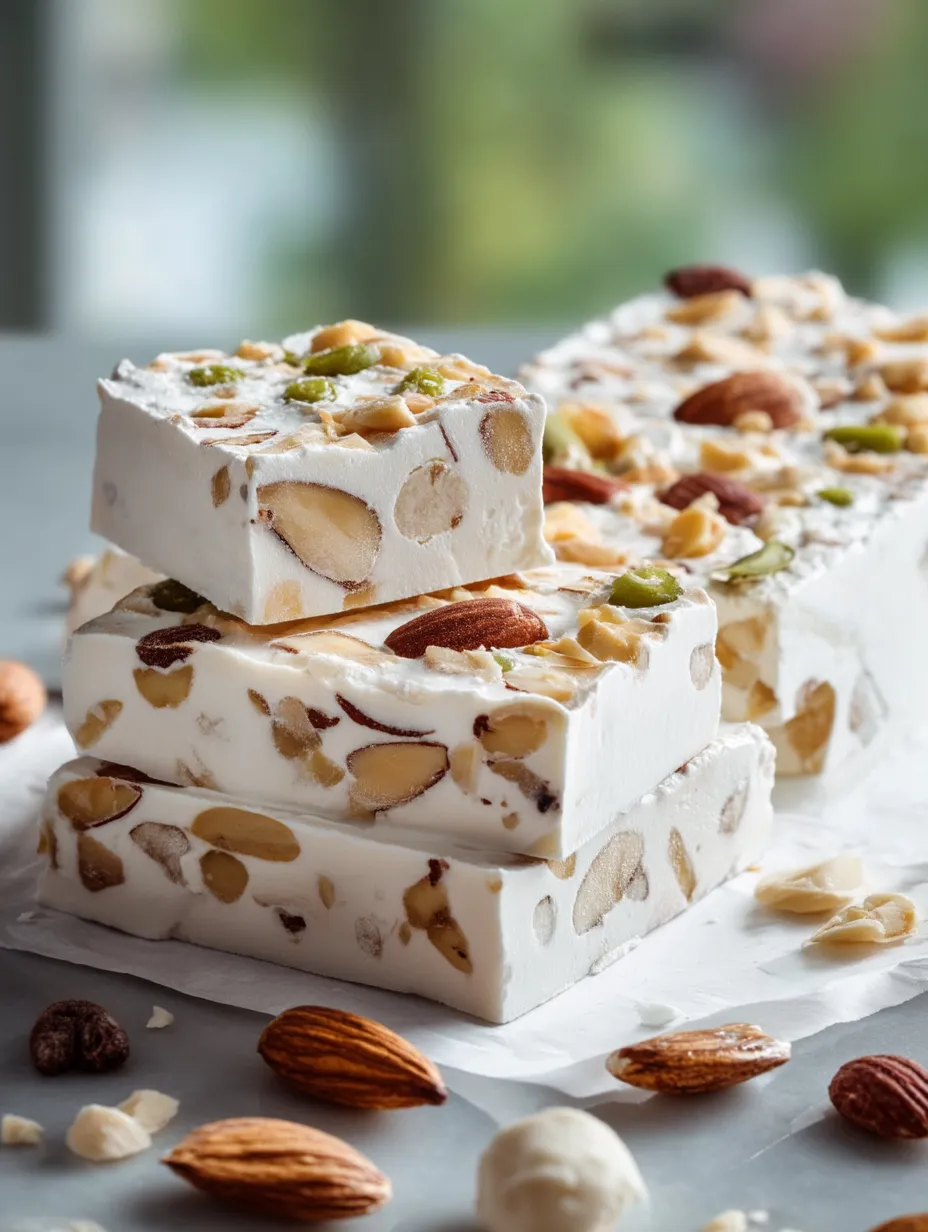 Stos włoskiego torrone.