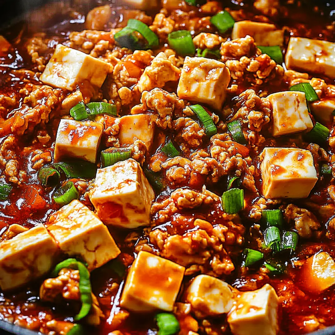 Miska z tofu i papryką na wierzchu.