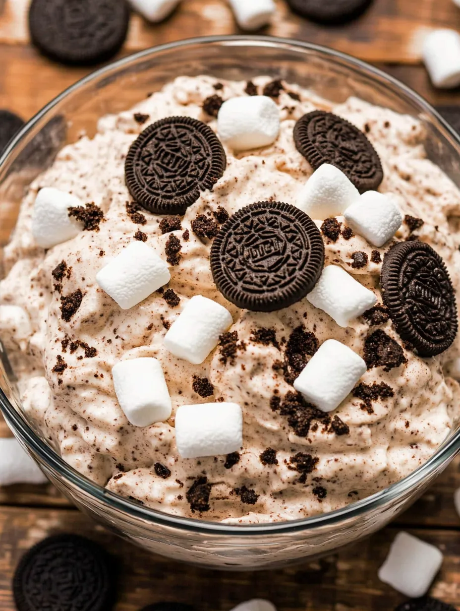 Miska deseru z piankami i ciasteczkami Oreo.