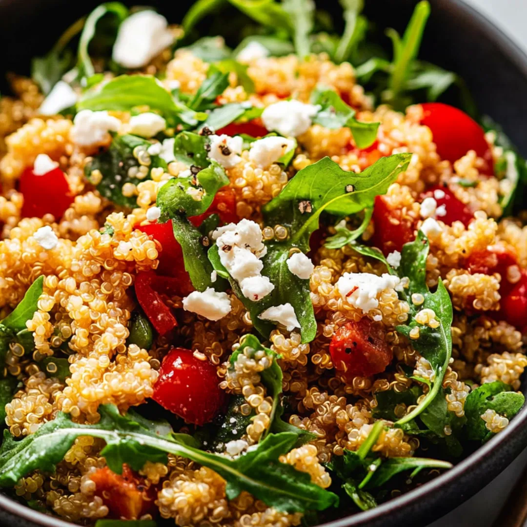Miska z quinoa, pomidorami i serem.