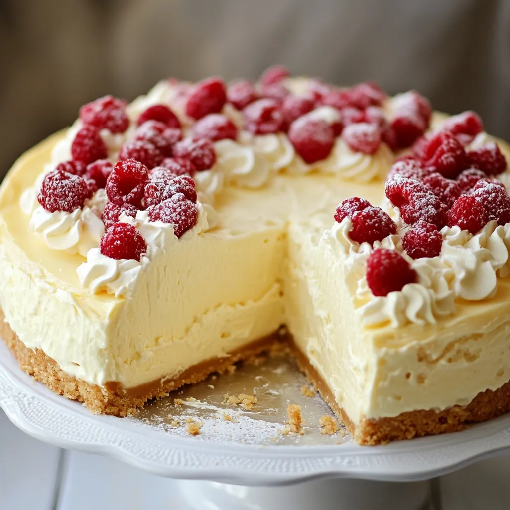 Sernik z mascarpone na zimno z malinami