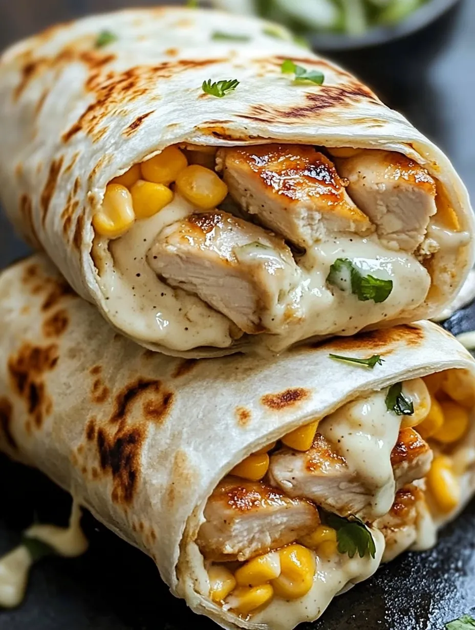 Burrito z kurczakiem i kukurydzą.