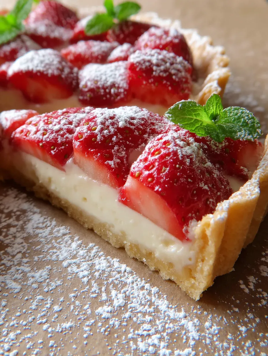Prosta tarta z waniliowym kremem i truskawkami.