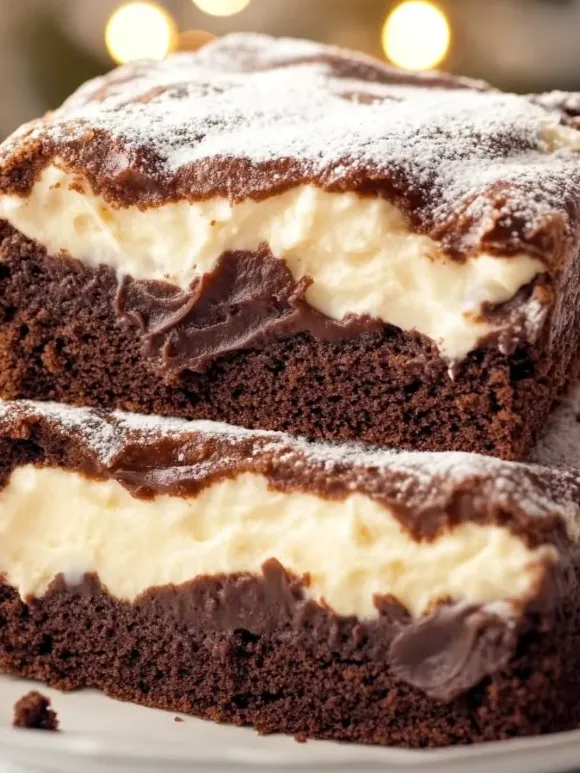 Pyszne brownie z kremowym serem.