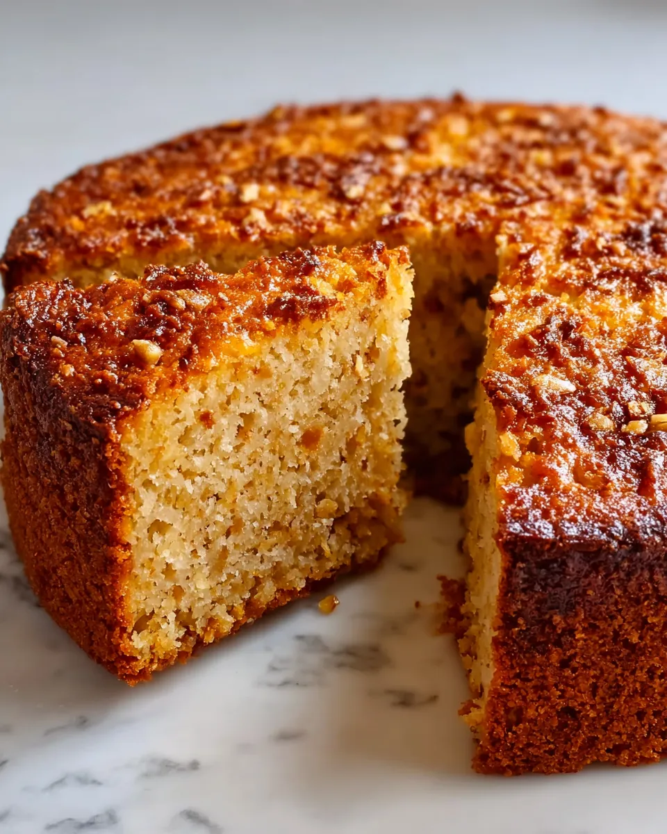 Cake na talerze, złożony z trzech części, złożony z ciasta, orzechów i cukru.
