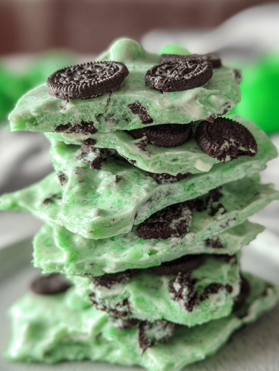 Stos miętowej i czekoladowej czekolady z Oreo.