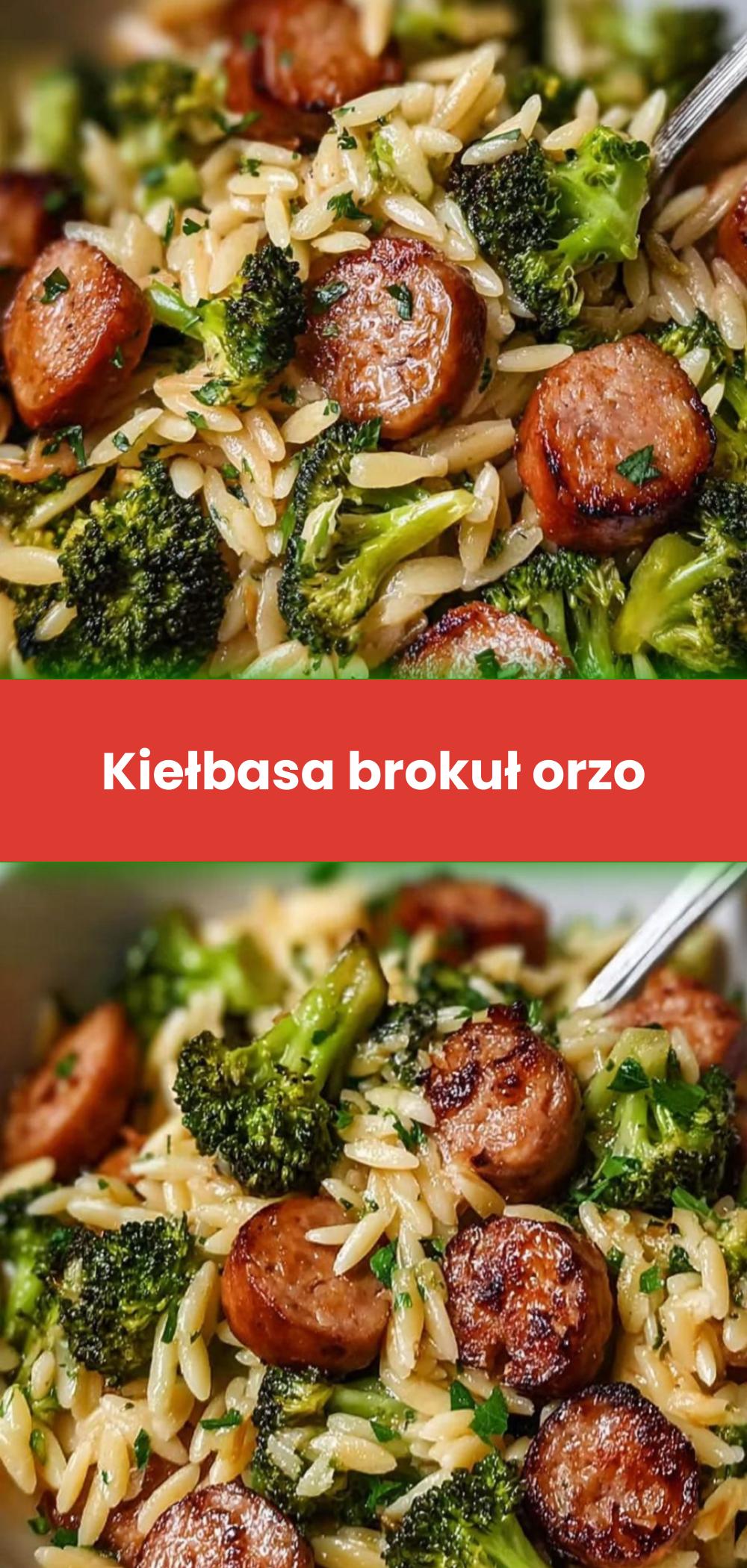 Template of Kiełbasa brokuł orzo