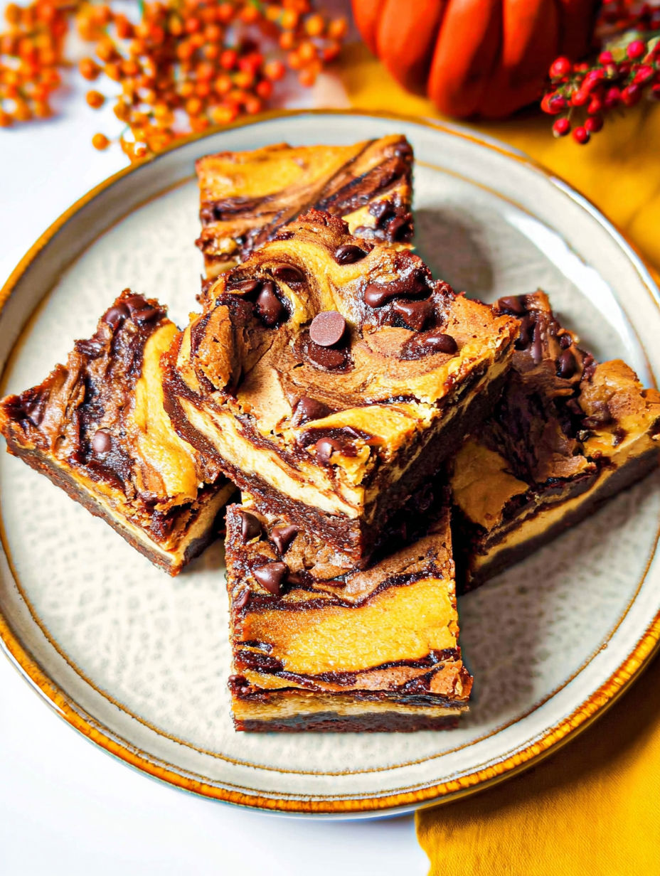 Porcja brownie z kawałkami czekolady na wierzchu.