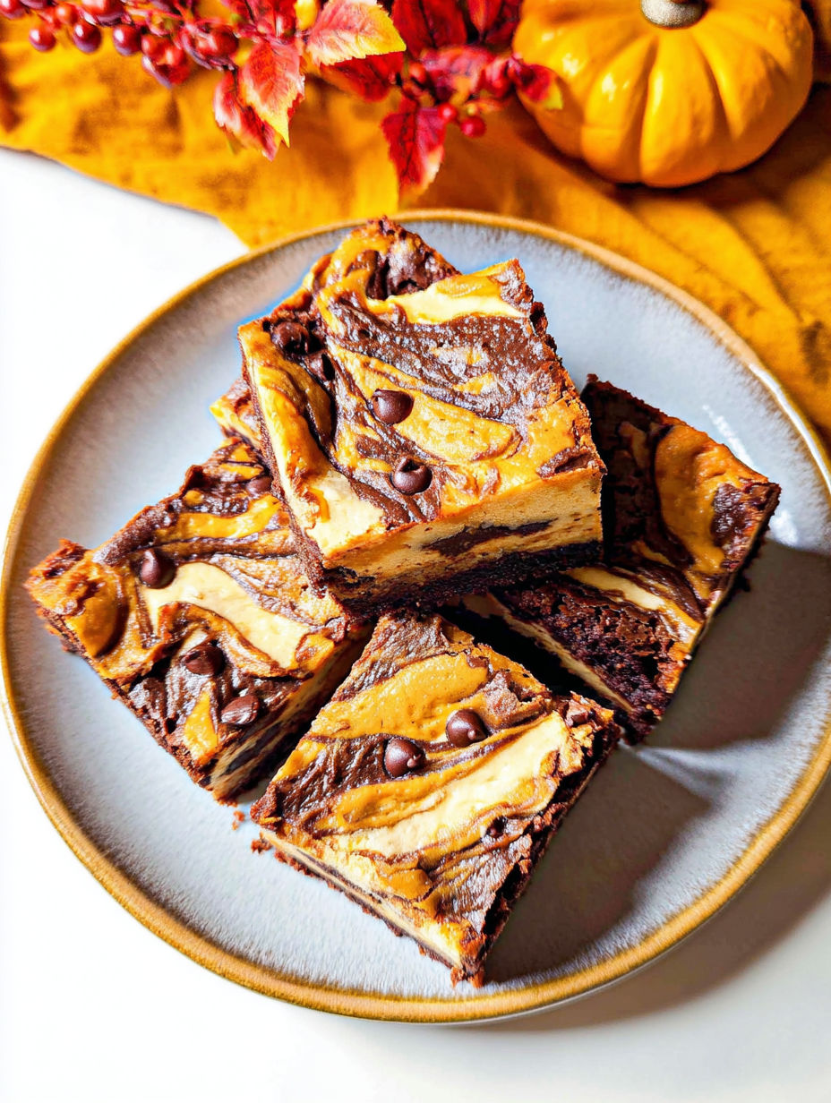 Talerz brownie z polewą czekoladowo-karmelową.