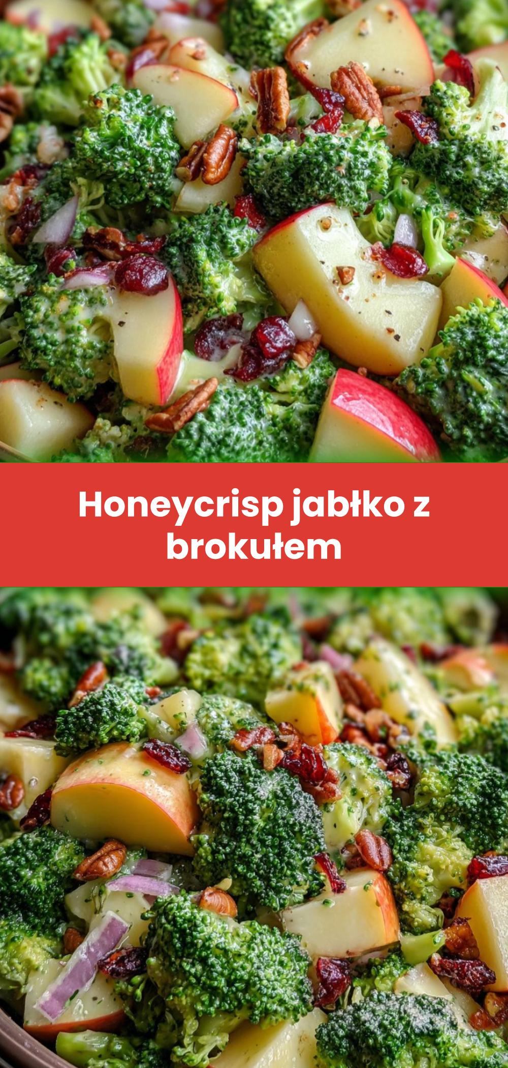Template of Honeycrisp jabłko z brokułem