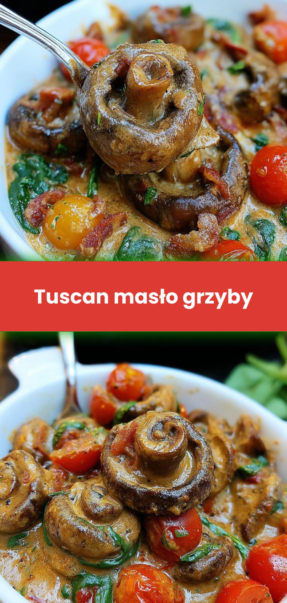 Template of Tuscan masło grzyby