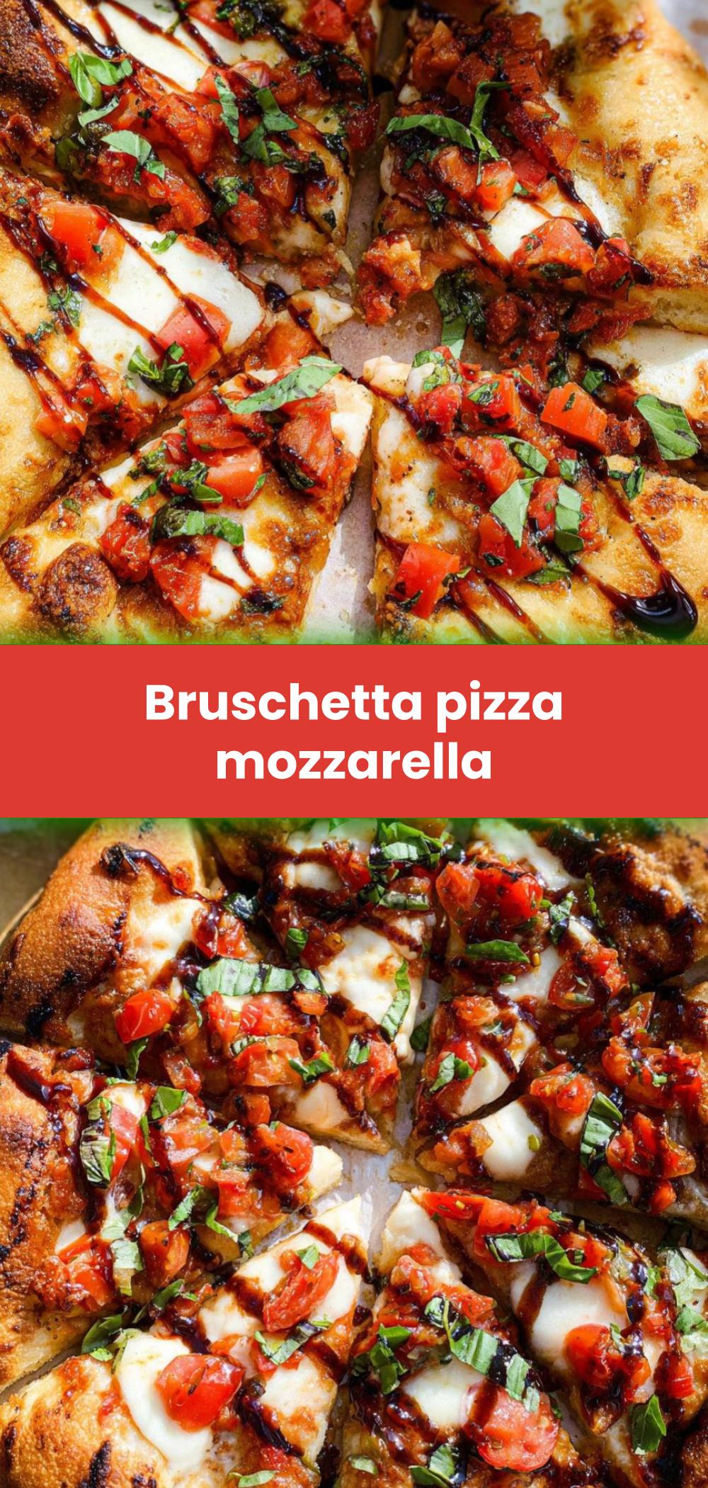 Template of Bruschetta pizza mozzarella