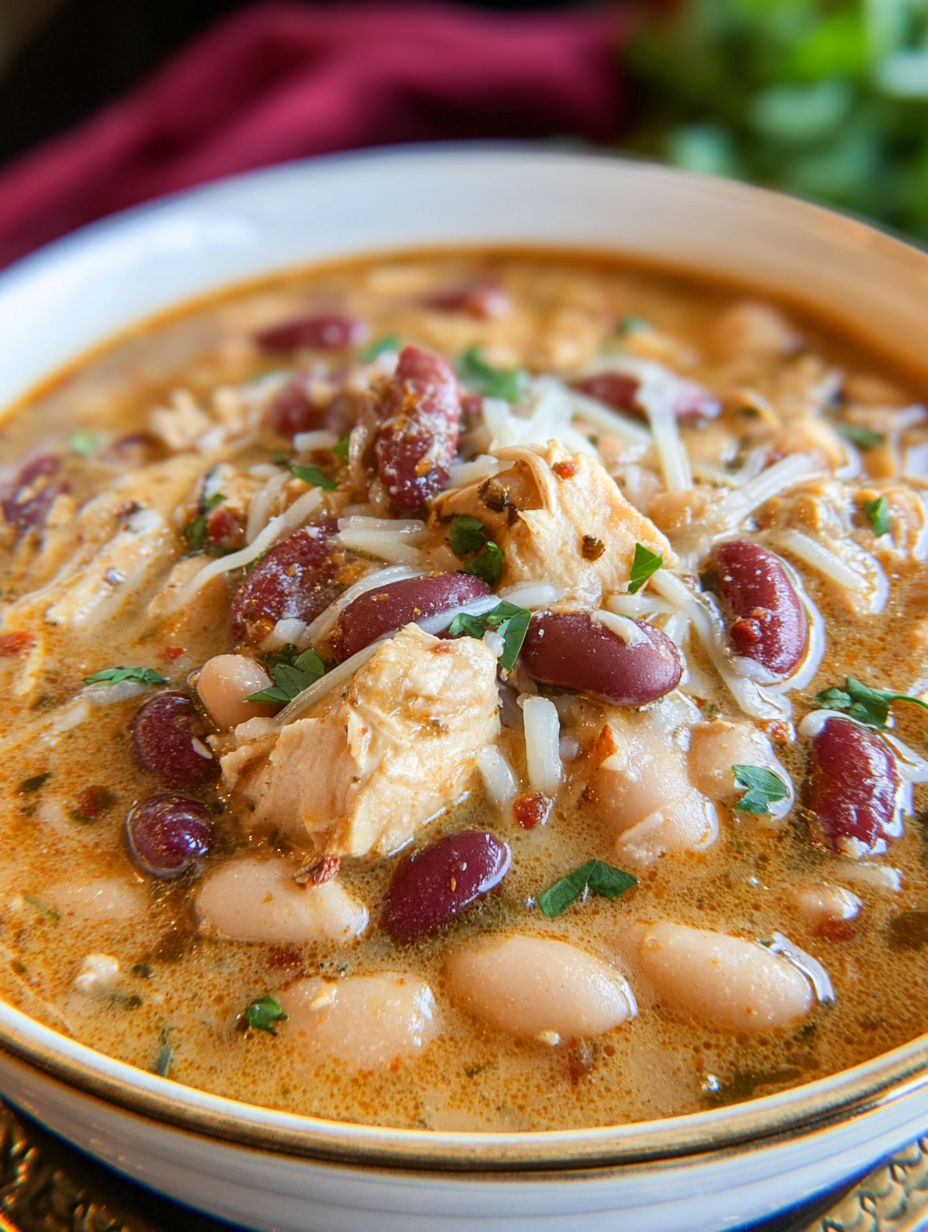 Miseczka kremowego białego kurczaka Cajun.