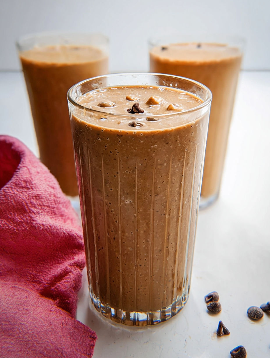 Szklanka kremowego czekoladowego koktajlu.