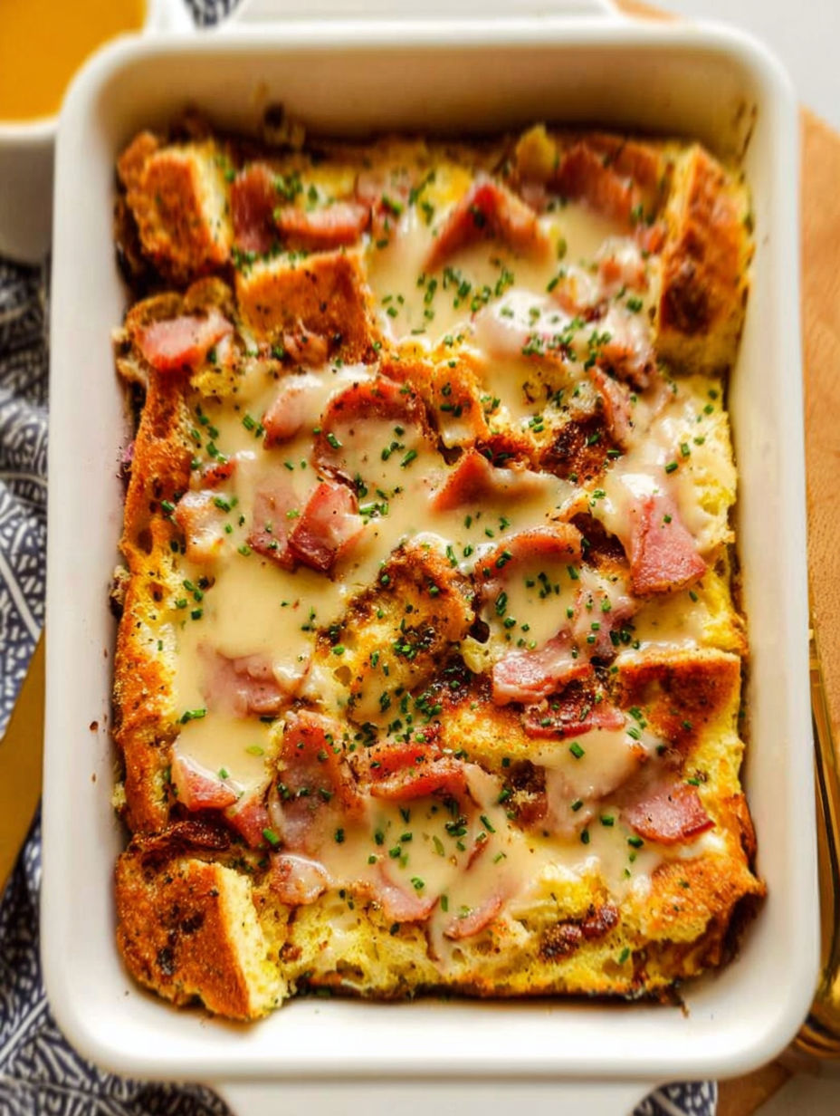 Zapiekanka z boczkiem i serem.