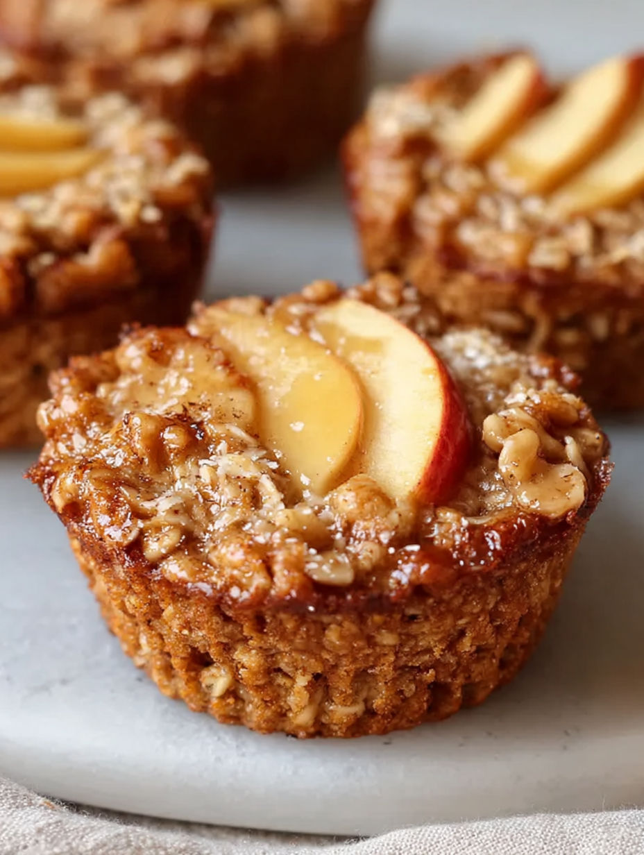 Zbliżenie na babeczkę z jabłkiem i cynamonem