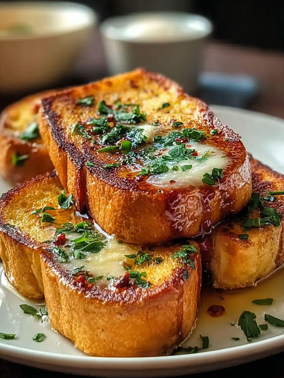 Francuski tost z serem i ziołami.