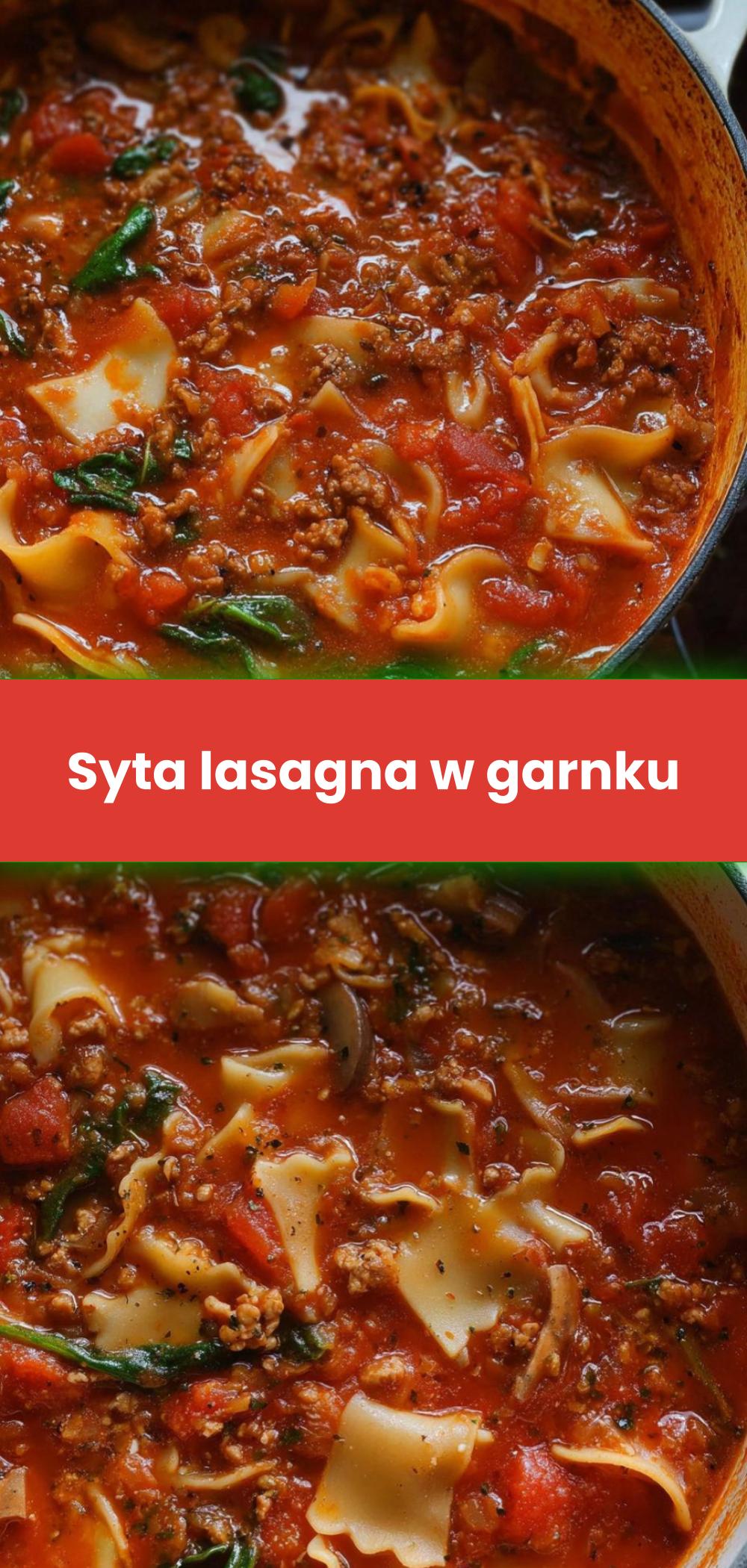 Template of Syta lasagna w garnku