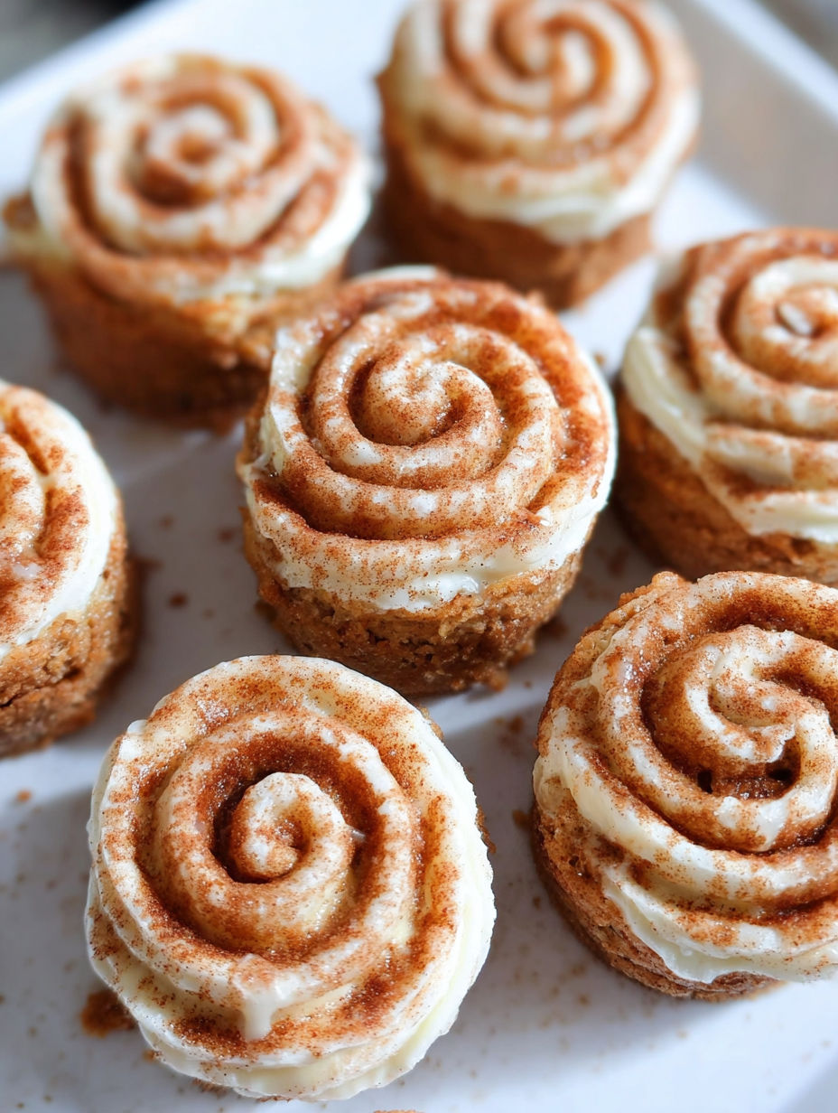 Mini serniczki o smaku cynamonu na talerzu.