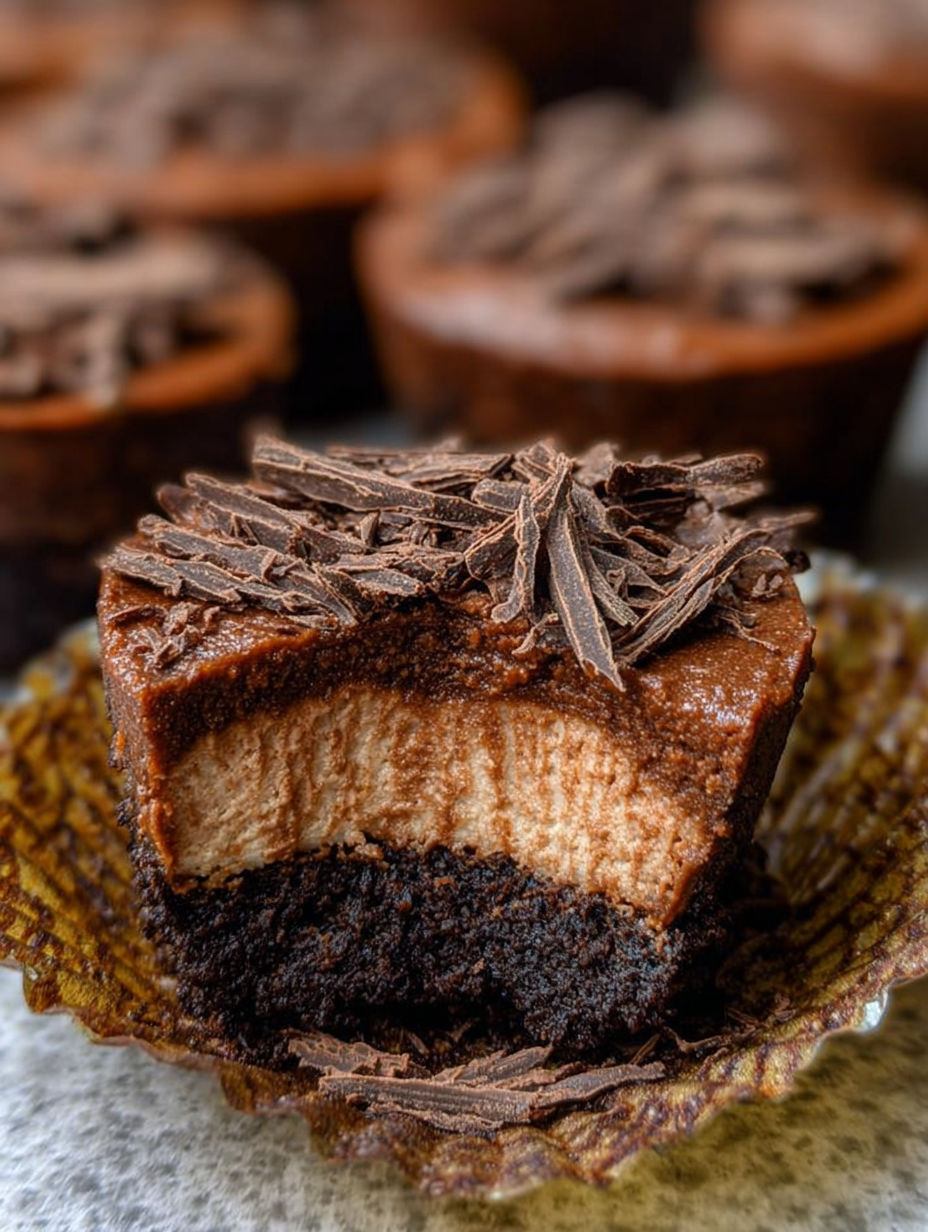 Czekoladowy serniczek z czekoladową polewą.