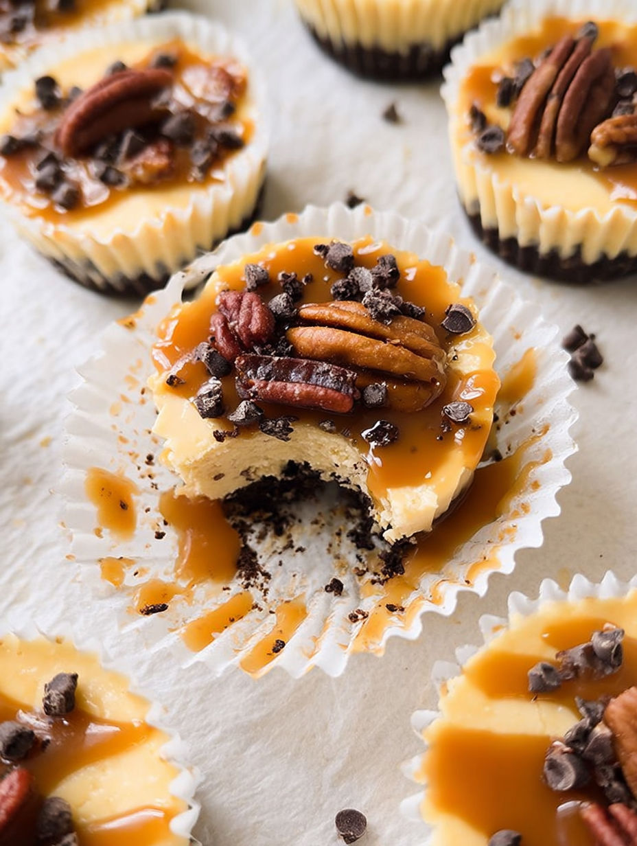 Mini serniczki z solonym karmelem i czekoladą.