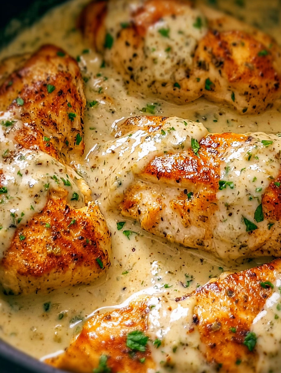 Zbliżenie na kawałek kurczaka w garnku.