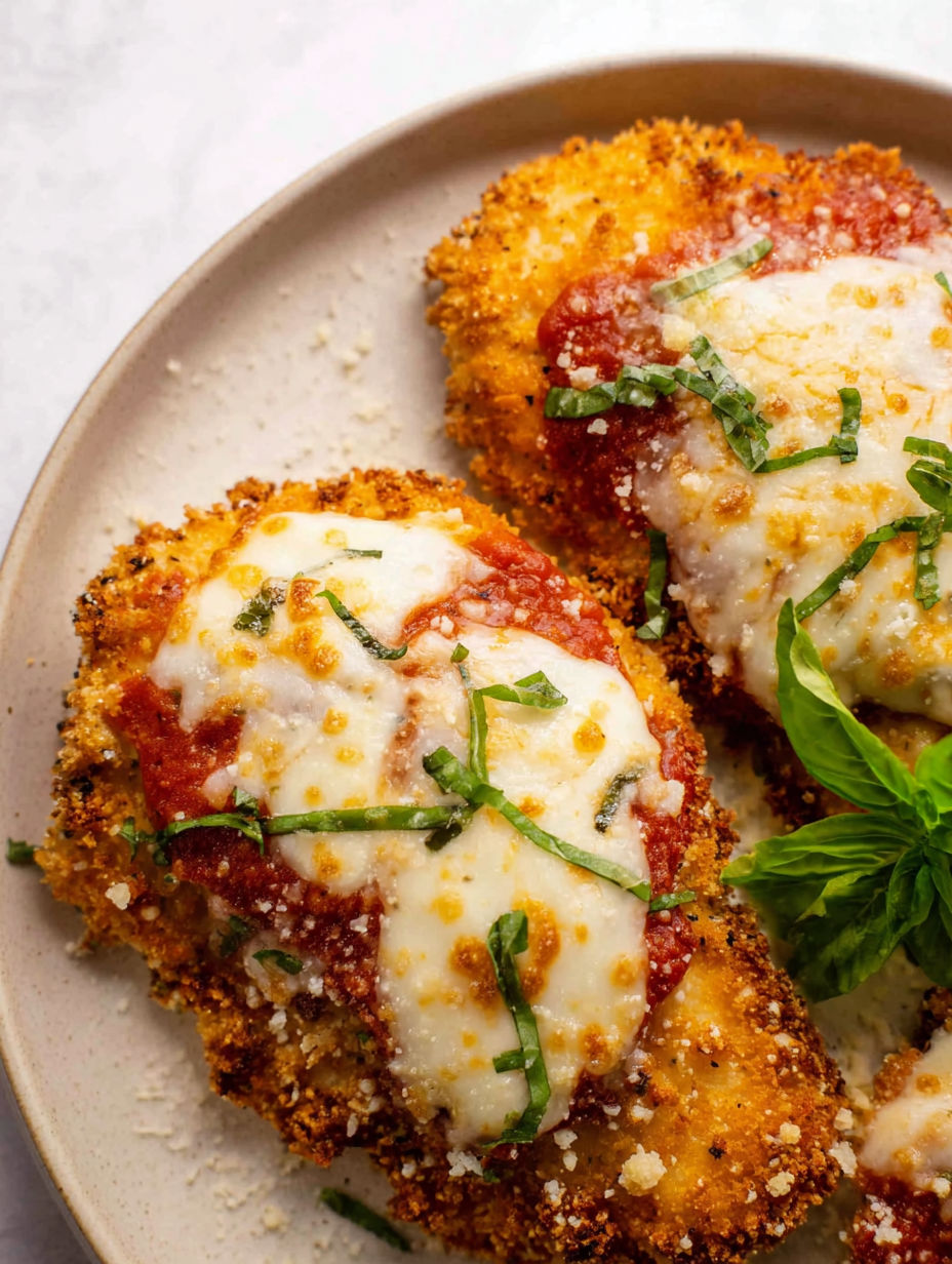 Talerz kurczaka parmezan z frytkownicy