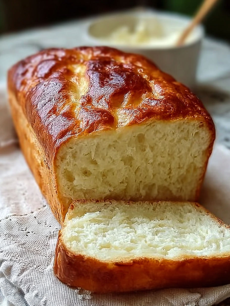 Kromka chleba jogurtowego bez węglowodanów.