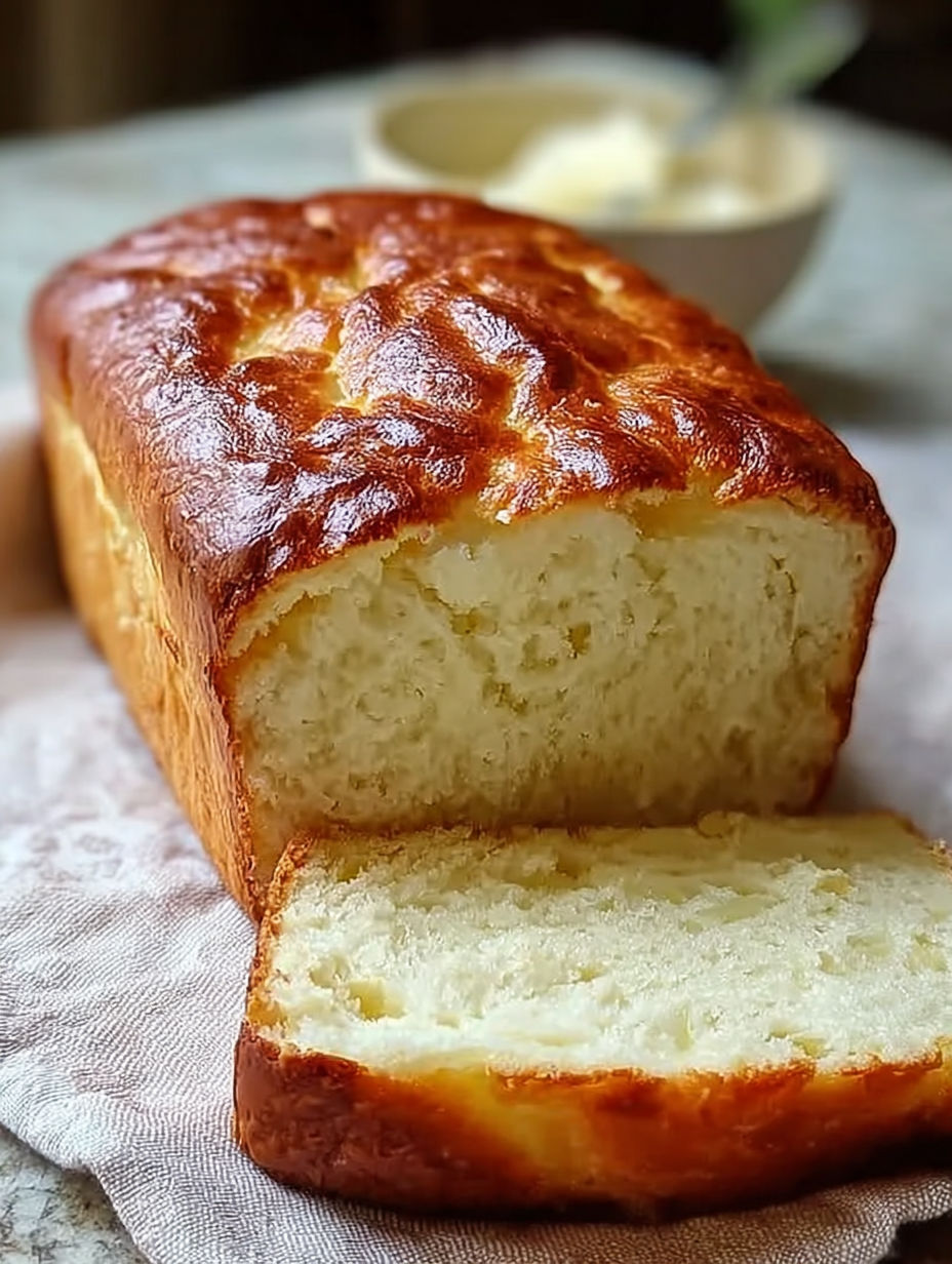 Kromka chleba jogurtowego bez węglowodanów.