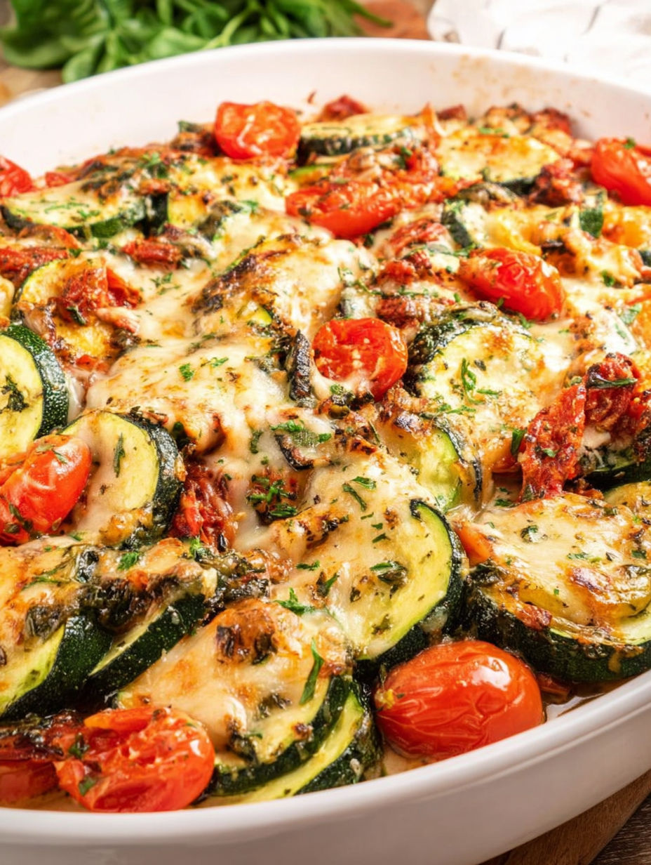 Zapiekanka z kurczakiem i cukinią po toskańsku.
