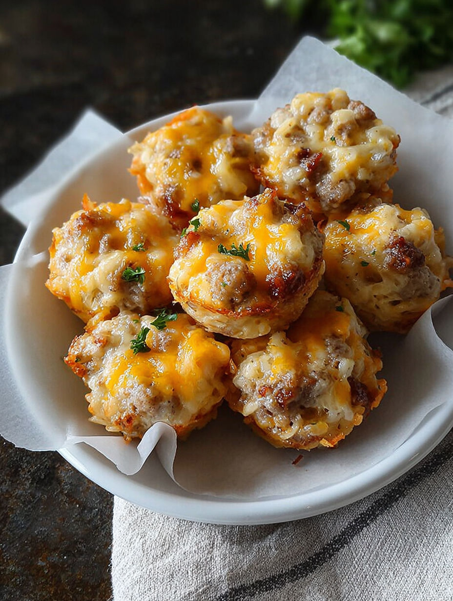 Białą miska pełna kulek z kiełbasą i ziemniakami.