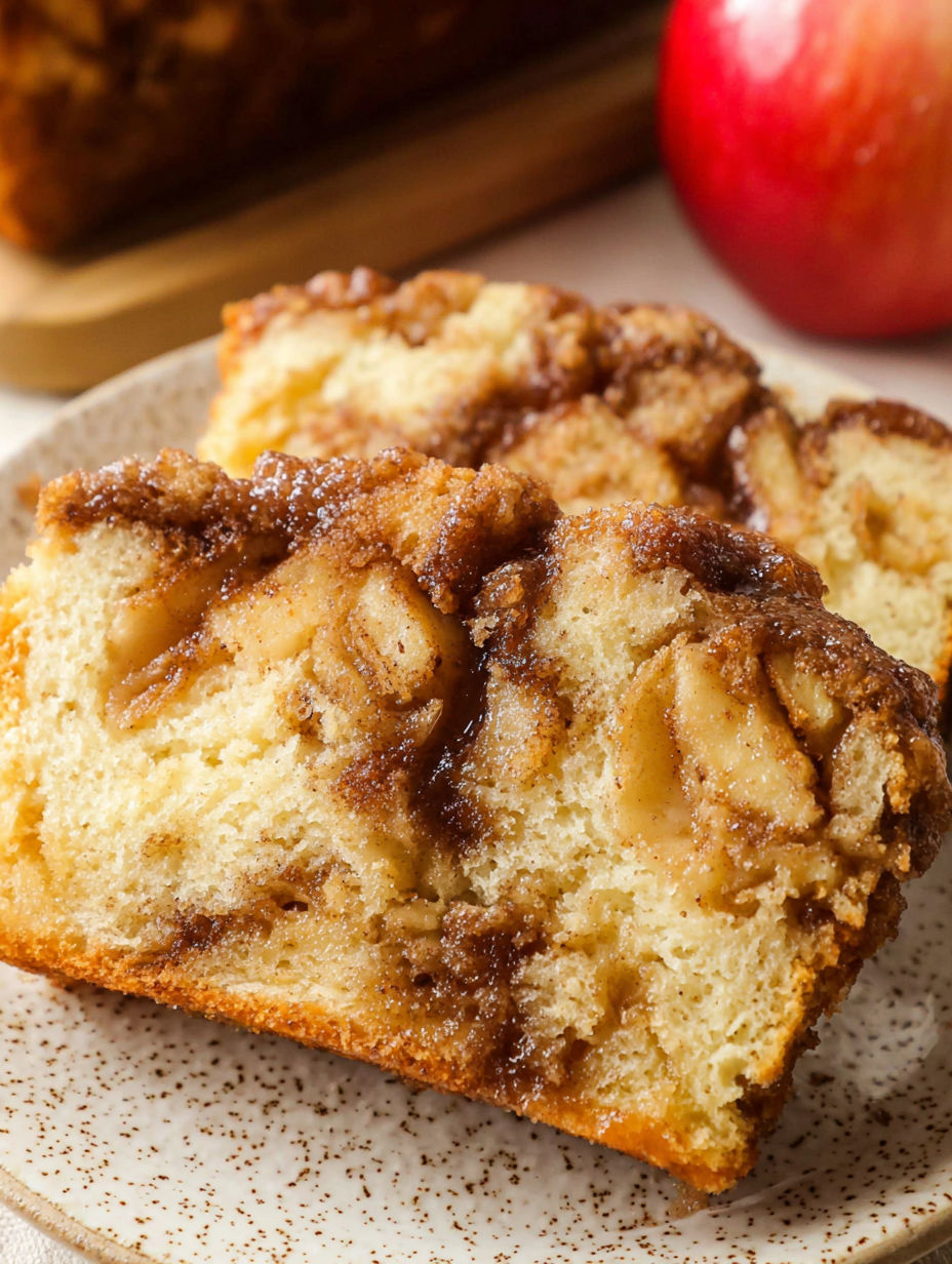 Kawałek chleba jabłkowego amish.