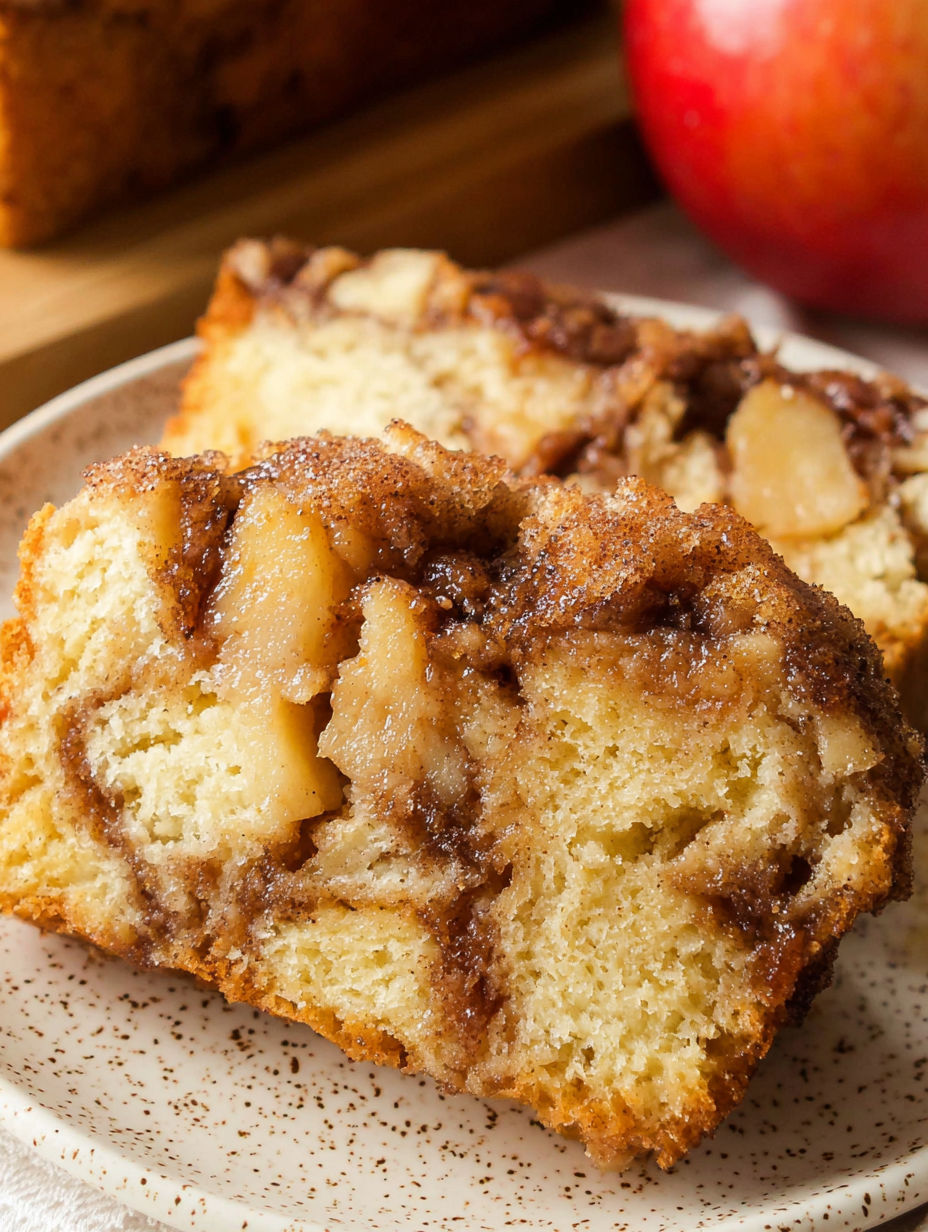 Kawałek chleba jabłkowego amish.