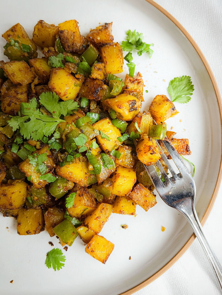 Talerz ziemniaków na śniadanie.