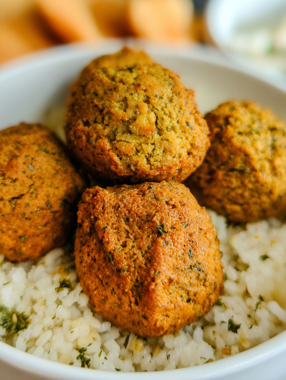 Miseczka z kulkami falafela.