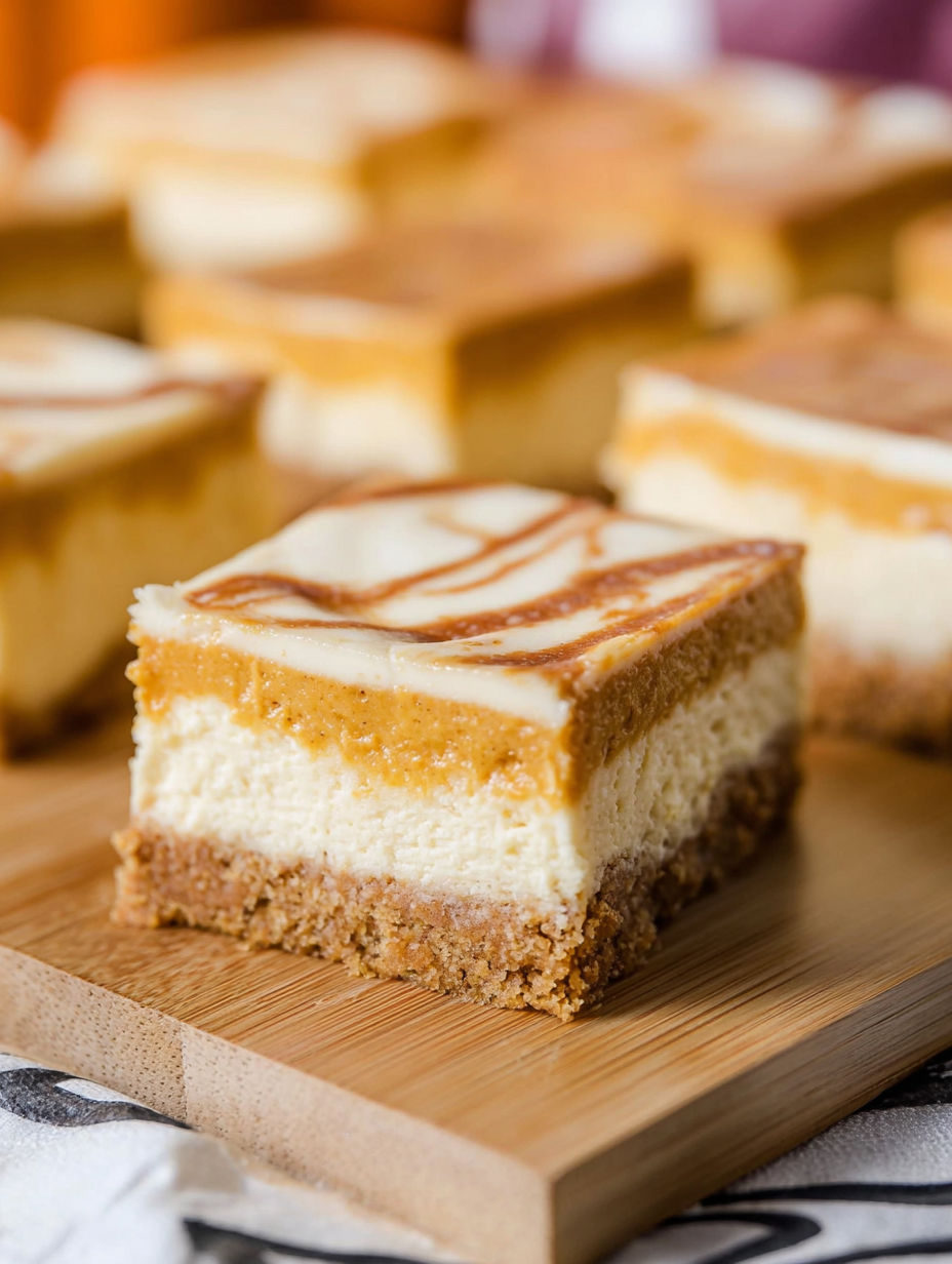 Kawałek ciasta dyniowego z kremem.