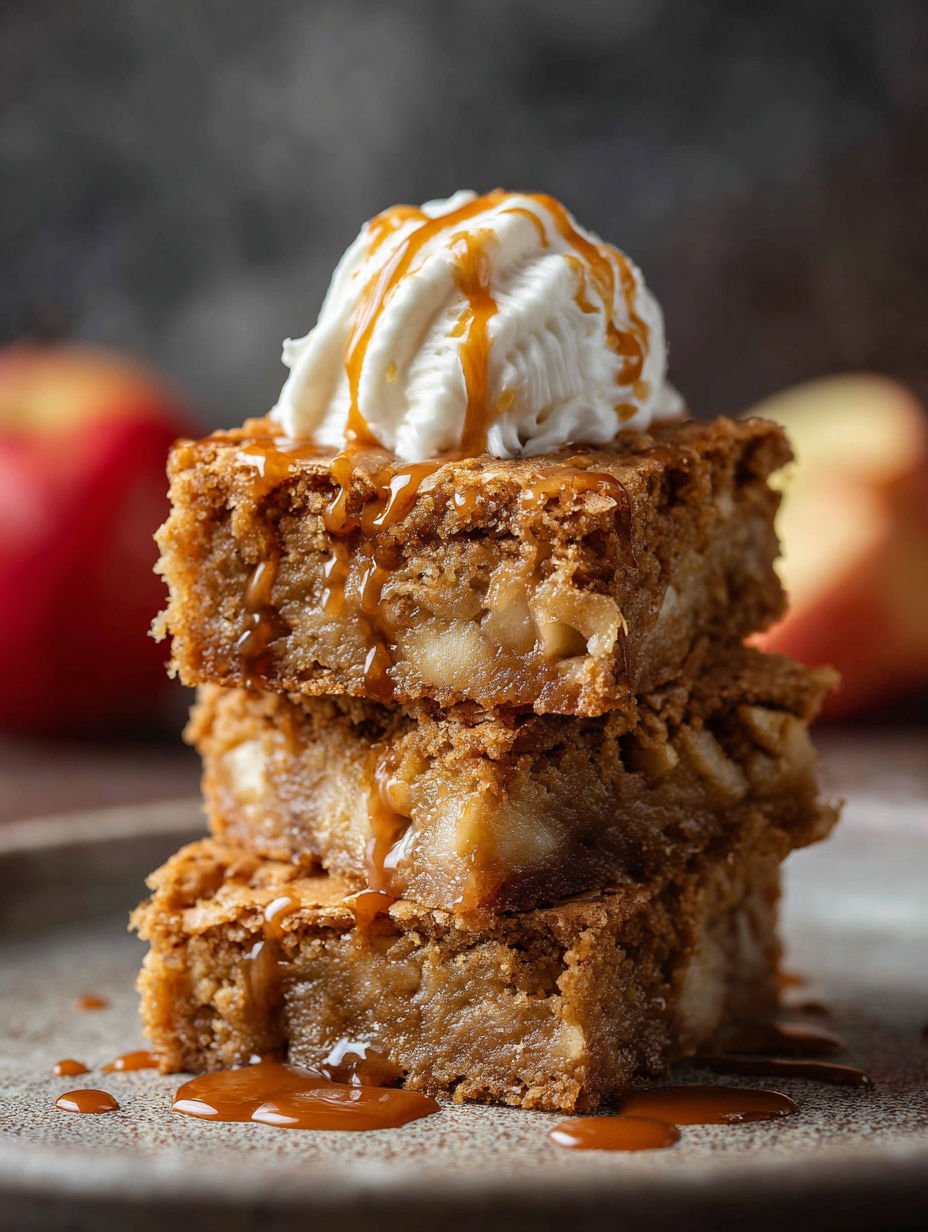 Stos blondynek polany karmelem.