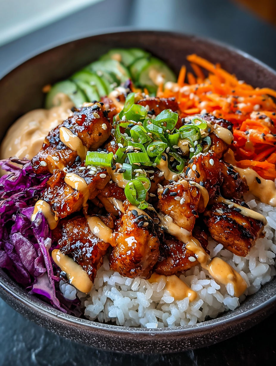 Miska z jedzeniem, kurczakiem i warzywami.