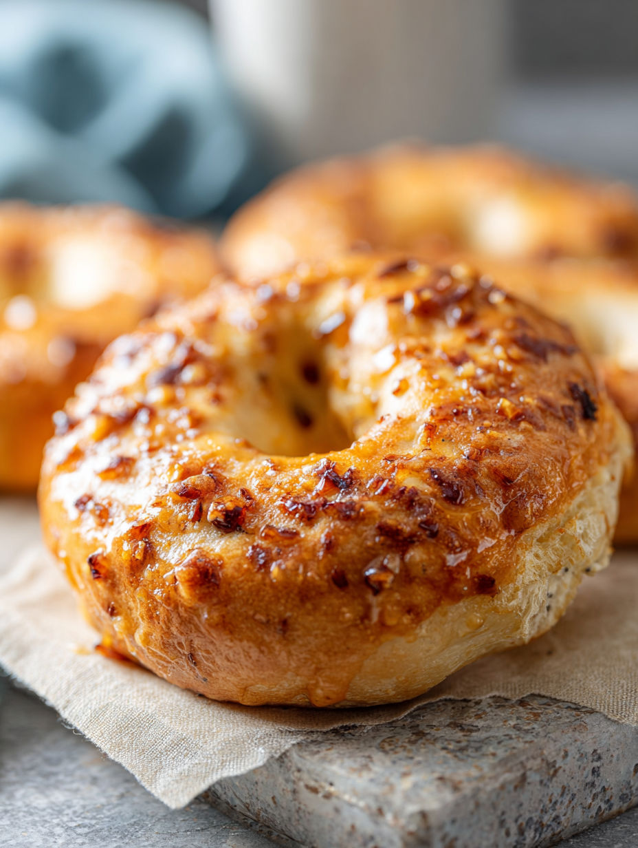 Dwa bagels z klonową polewą na stole