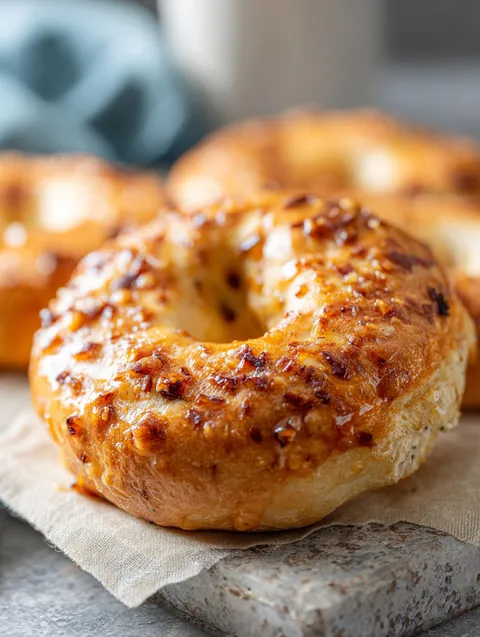 Dwa bagels z klonową polewą na stole