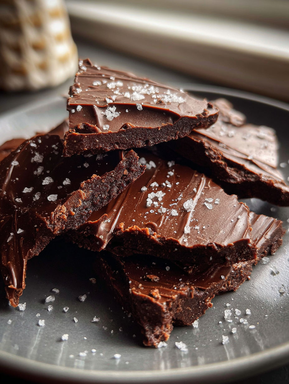 Talerz wilgotnej fudgy protein bark