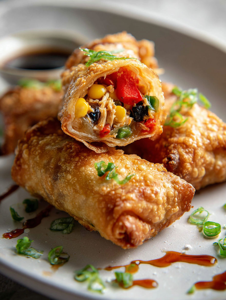 Talerz z rollsami kurczaka southwest