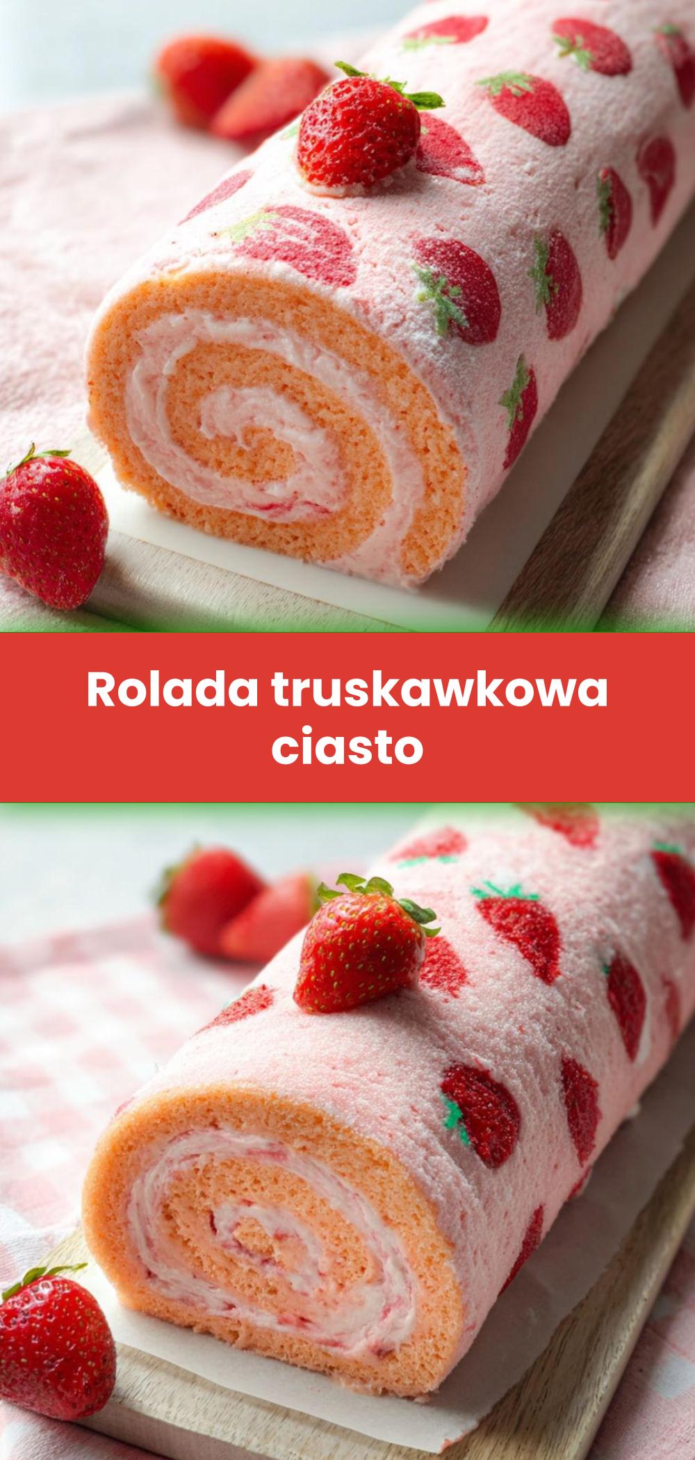 Template of Rolada truskawkowa ciasto