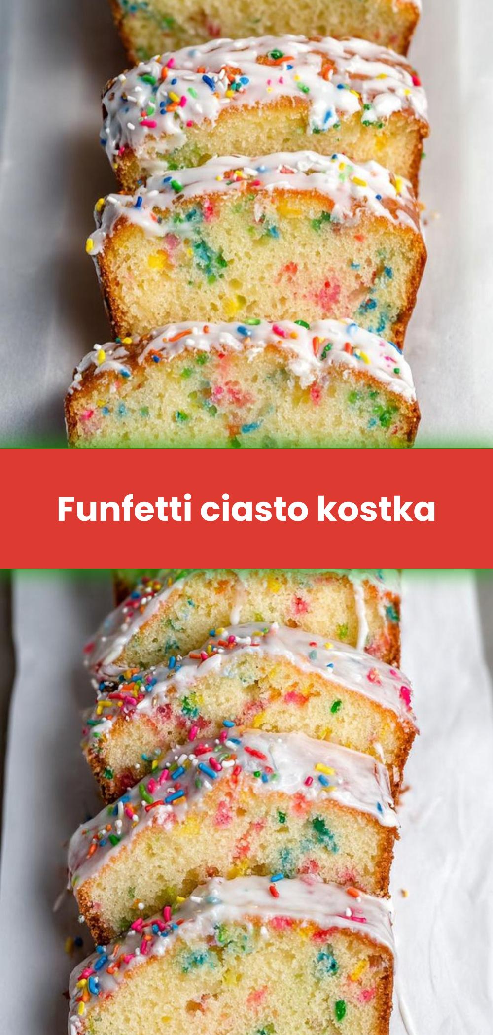Template of Funfetti ciasto kostka