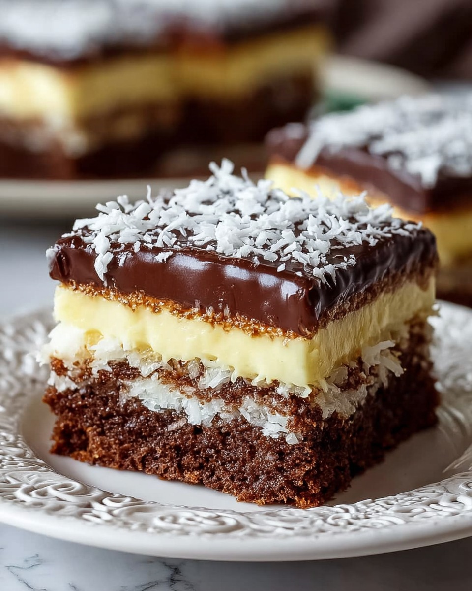 Ciasto Kokosowo-Kakaowe z Kremem Budyniowym