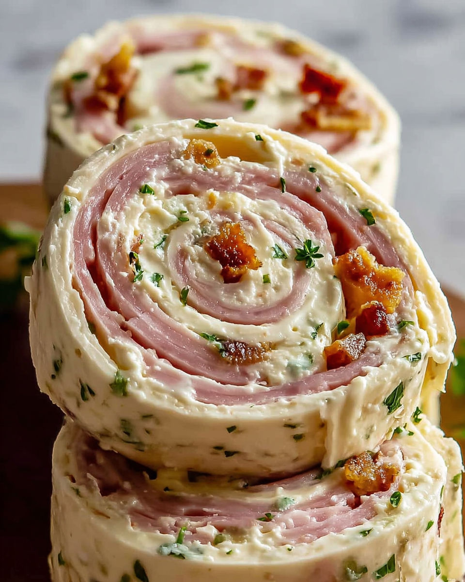 Roladki z Tortilli z Szynką i Serowym Kremem.