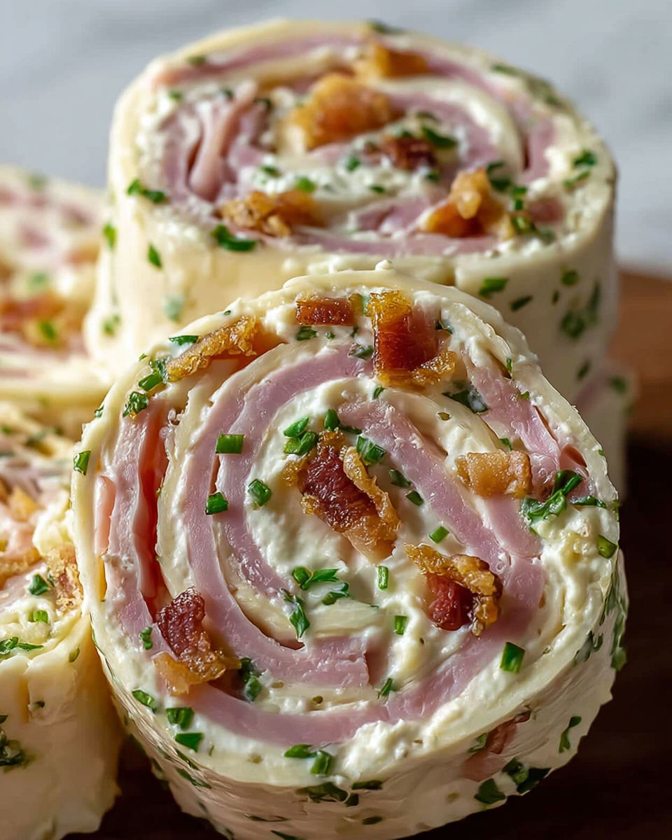 Roladki z Tortilli z Szynką i Serowym Kremem.