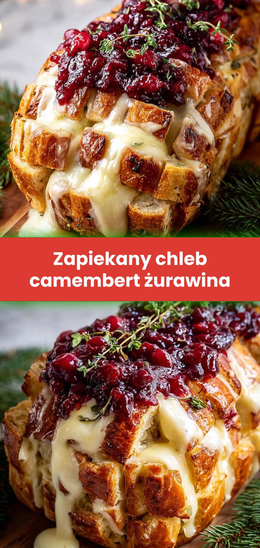 Template of Zapiekany chleb camembert żurawina