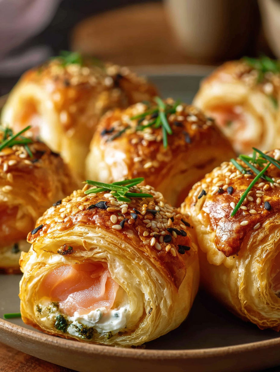 Roladki z ciasta francuskiego.